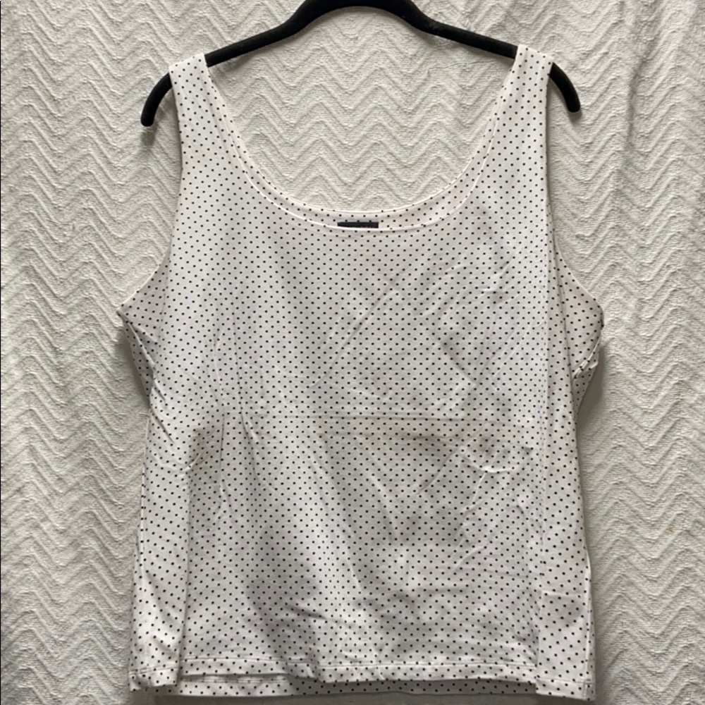 Madison white tank with black dots size XL
